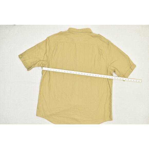 NEW Sean John Men's Big & Tall Size 4XL Khaki Linen Blend Button Down Shirt - Picture 4 of 8